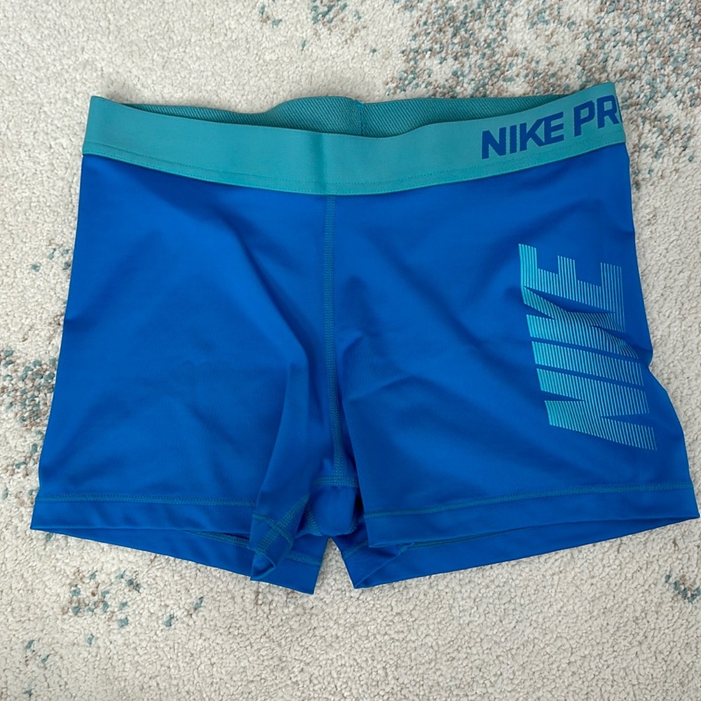 Nike Blue Teal Pro Athletic Shorts